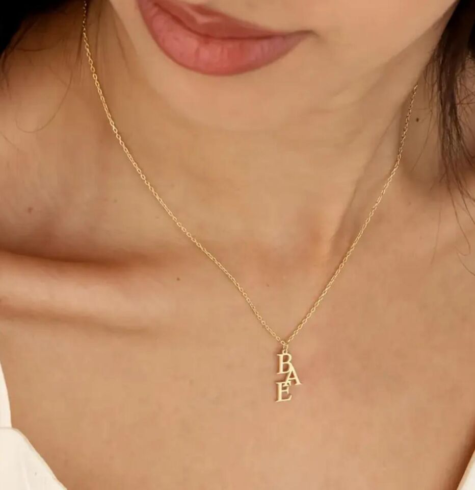 925 Ayar Gümüş Şekilsel İsim Kolyesi