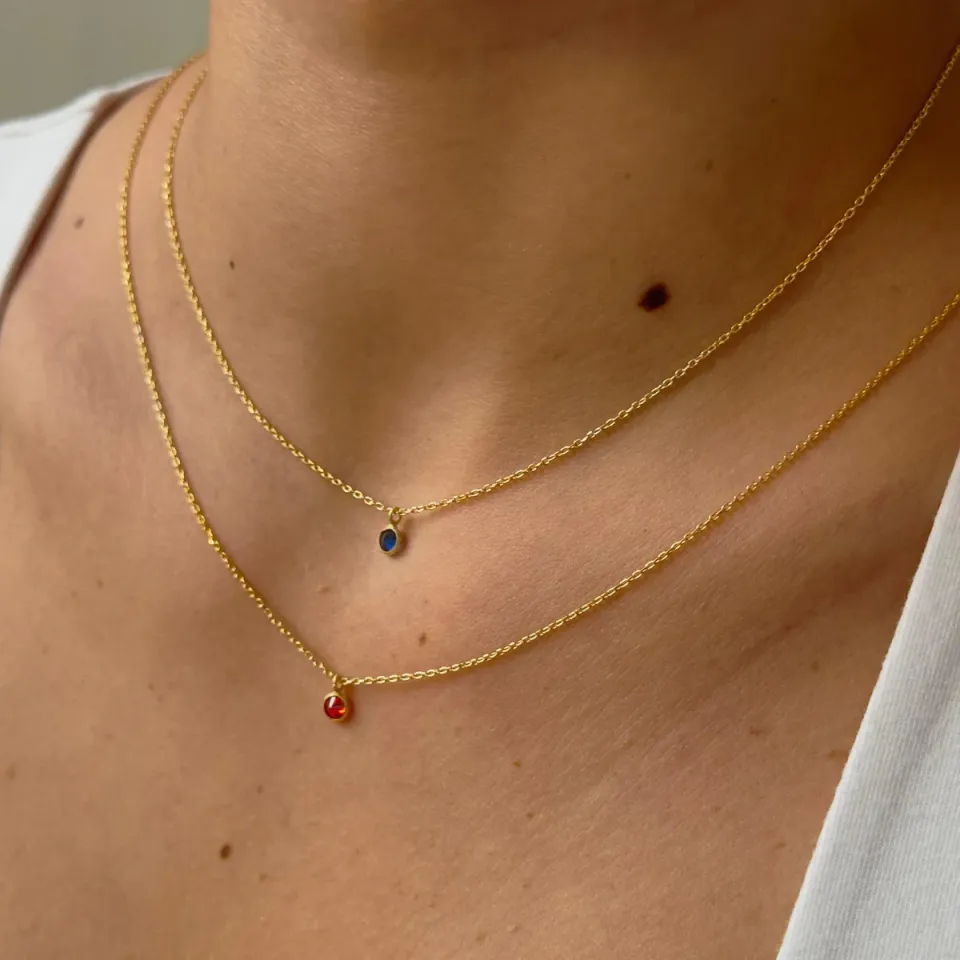 925 Ayar Gümüş Doğum Taşı Kolye