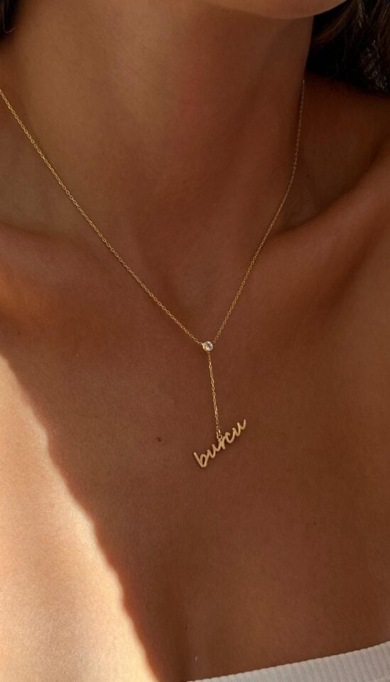 925 Gümüş | Taşlı İsim Kolyesi