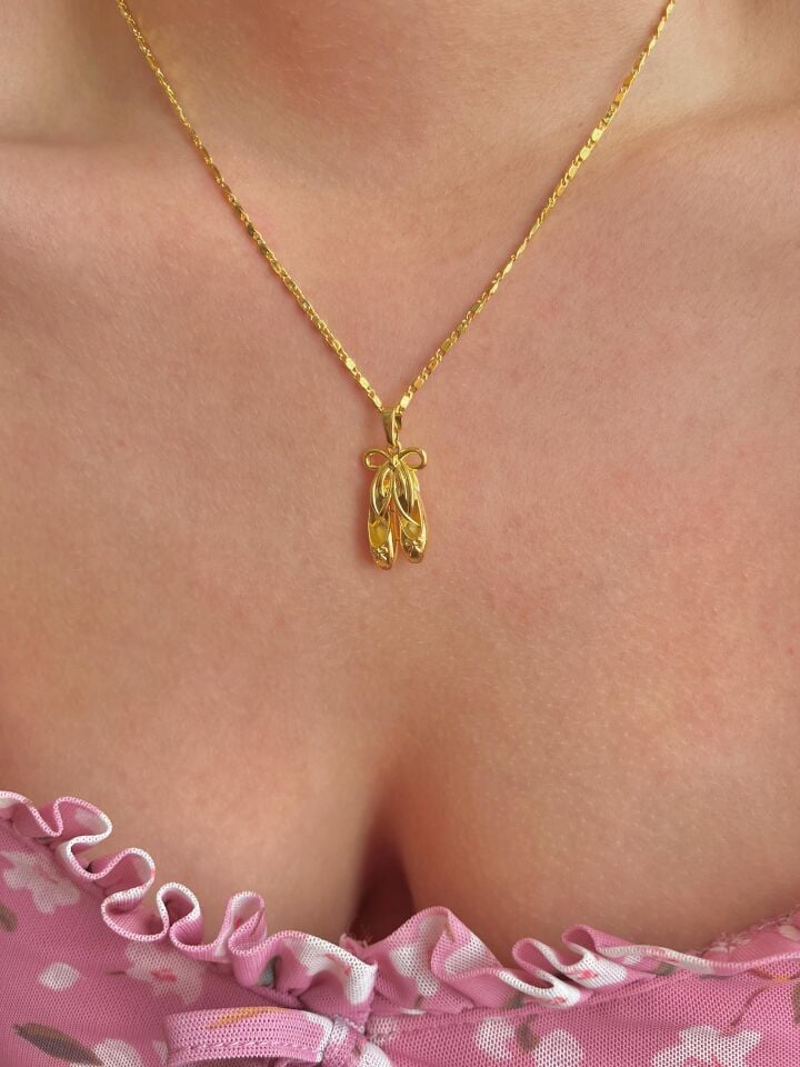 Altın Kaplama Balerin Kolye