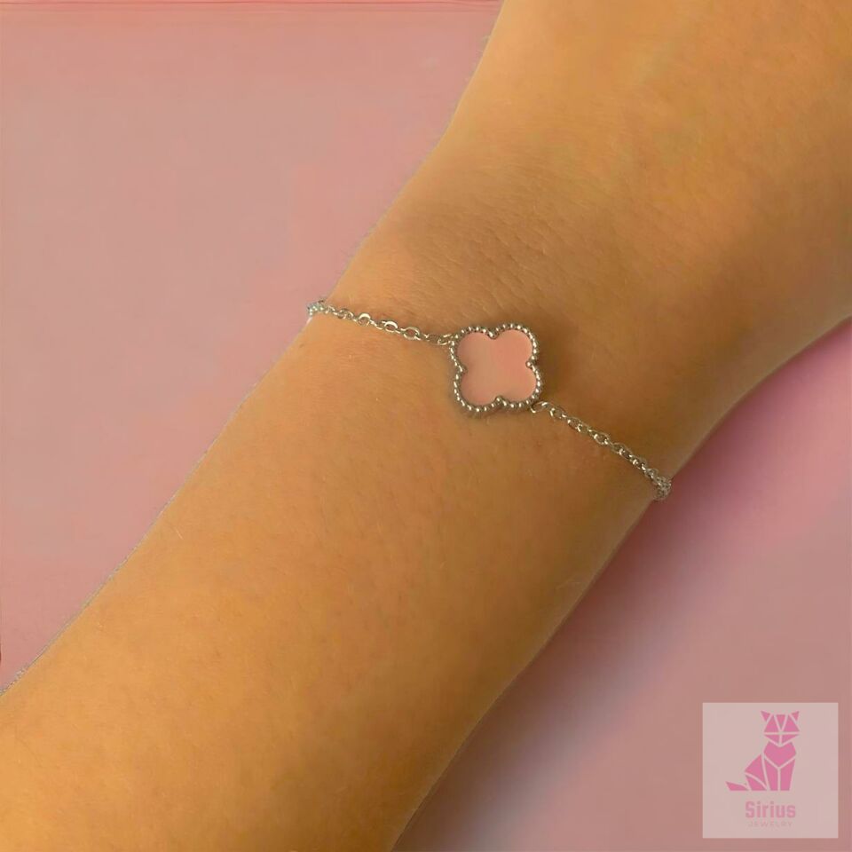 316L Paslanmaz Çelik Cleef Model Pembe Bileklik