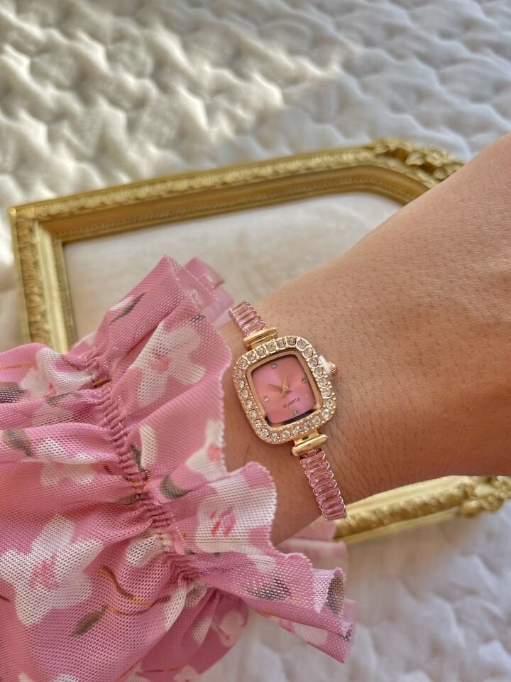 Pembe Taşlı Pinterest  Saat