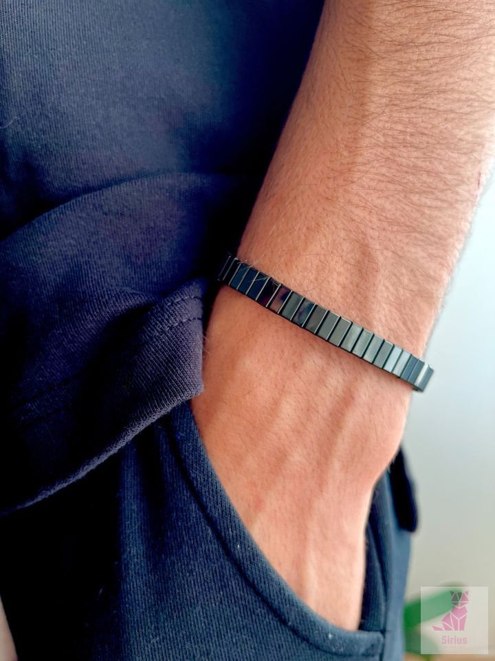 316L Çelik Lastikli Siyah Çelik Bileklik