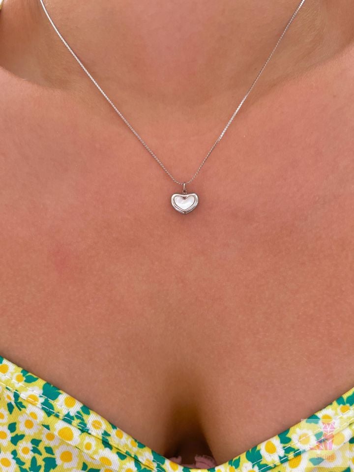 316L  Çelik Minimal Sedef Kalpli Kolye