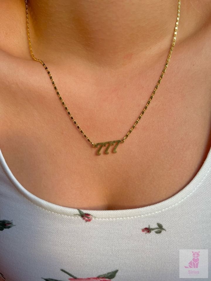 Altın Kaplama Melek Sayıları Kolyesi