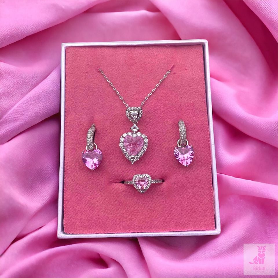 Gümüş Pembe Pembe Özel Set