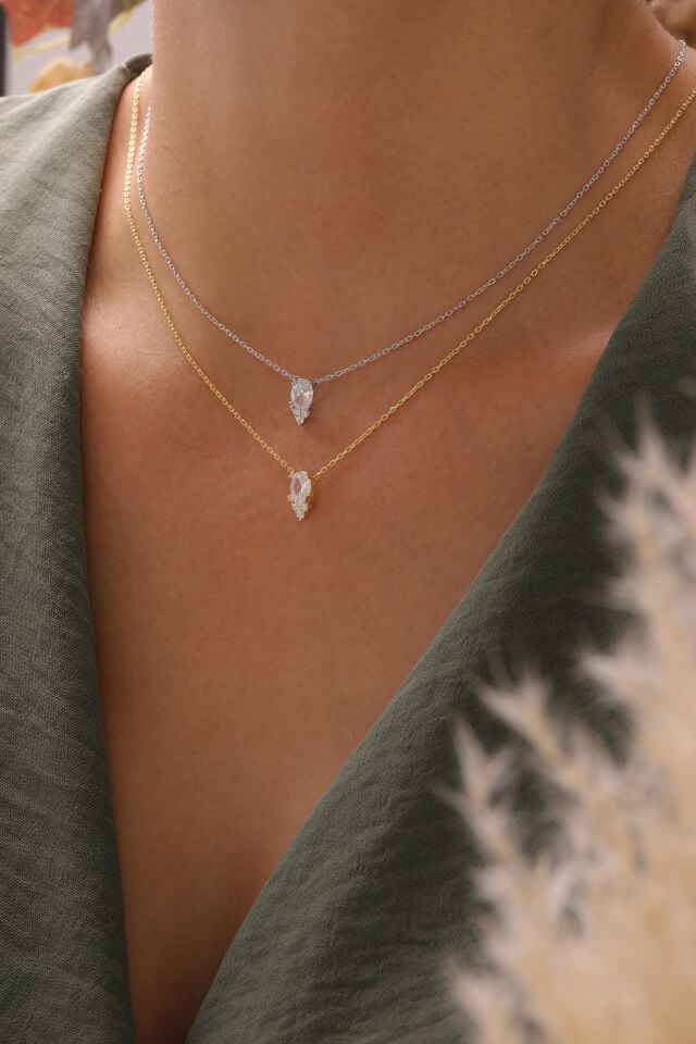 925 Gümüş | Damla Taş Kolye