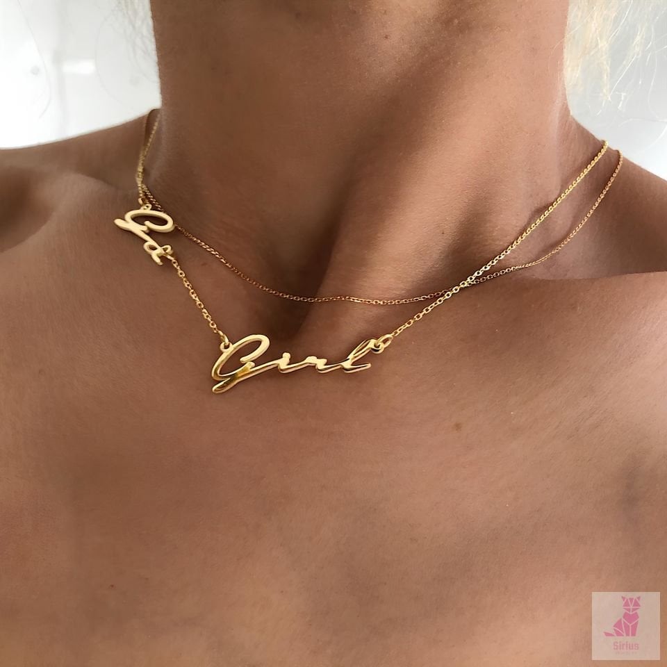 925 Ayar Gümüş 2 İsimli Kolye