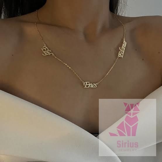 925 Ayar Gümüş 3 İsimli Kolye