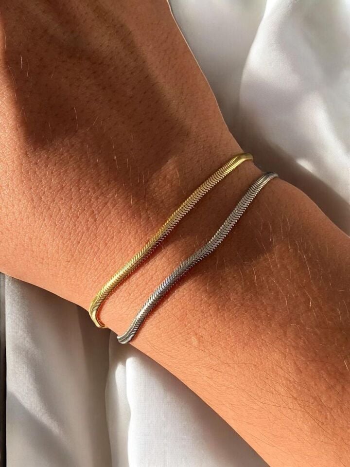 925s | Balık Sırtı Zincir Bileklik Unisex (1 Adet )