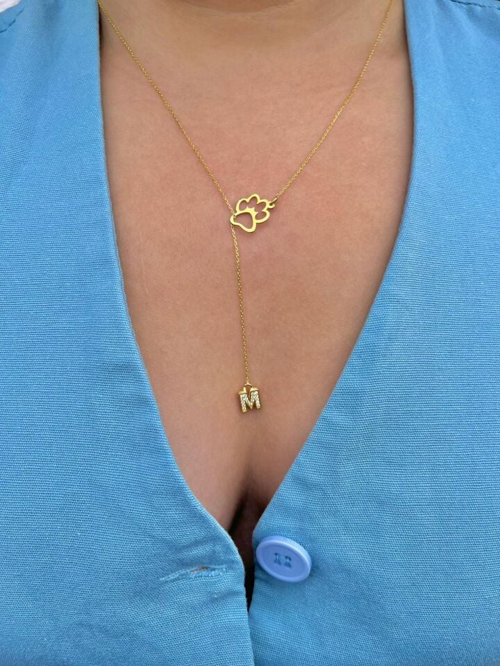 925 Gümüş| Patili Harf Kolye