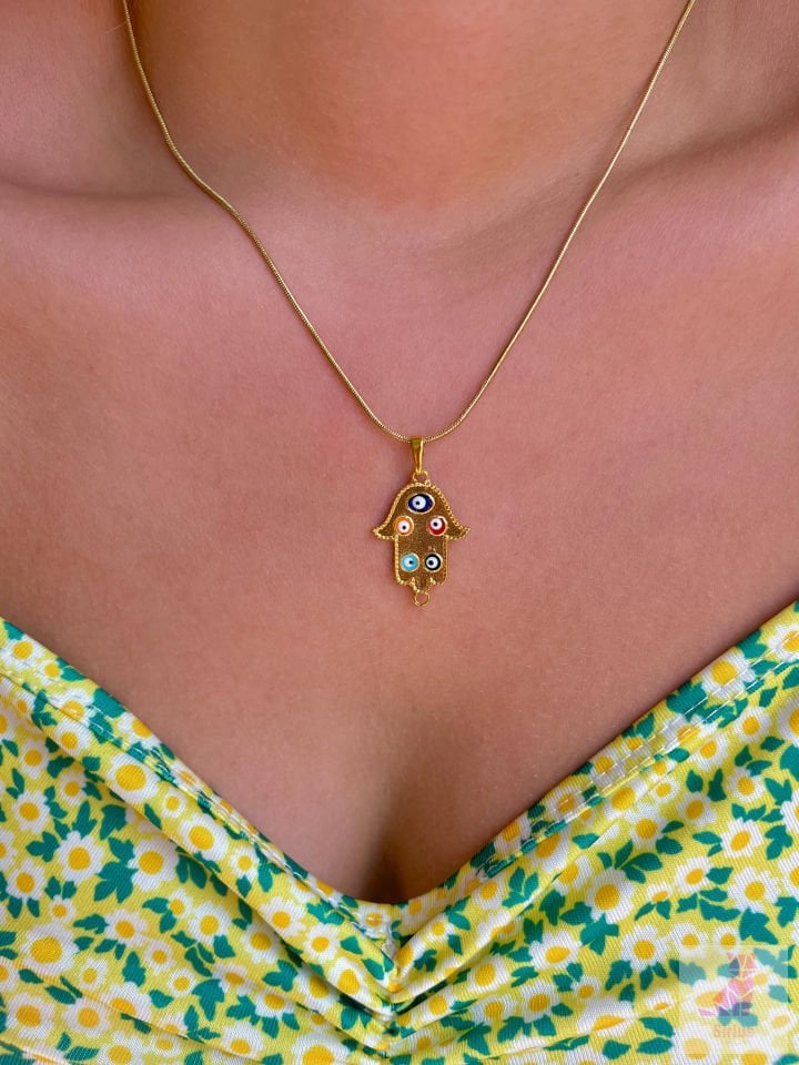 Altın Kaplama Hamsa Kolye