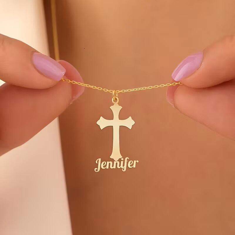 925 Gümüş | Haç Kolyeye İsmini Yazdır