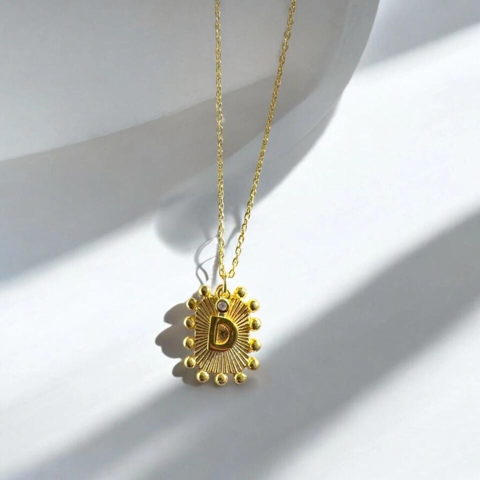 925 Gümüş | Harfini Seç Plaka Kolye