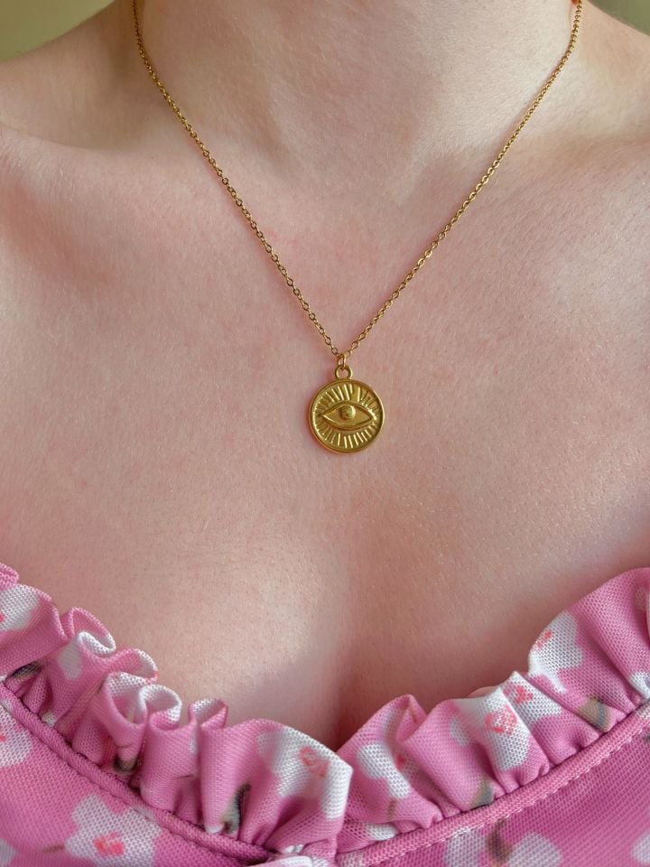 316L Çelik Antik Göz Kolye