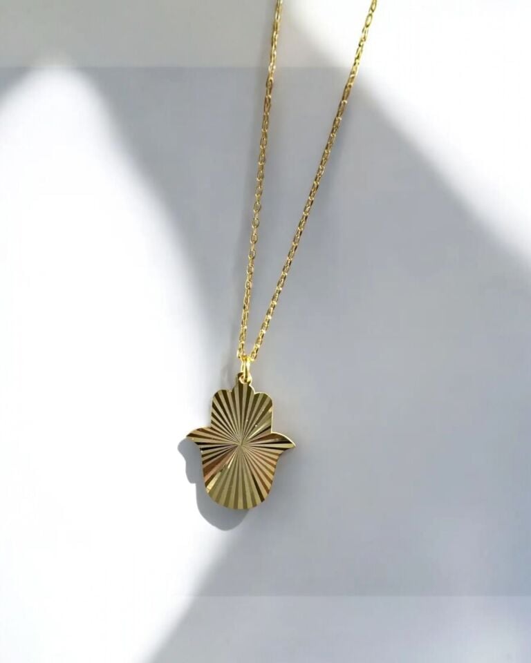 925 Ayar Parıltılı Koruyucu Hamsa Kolye