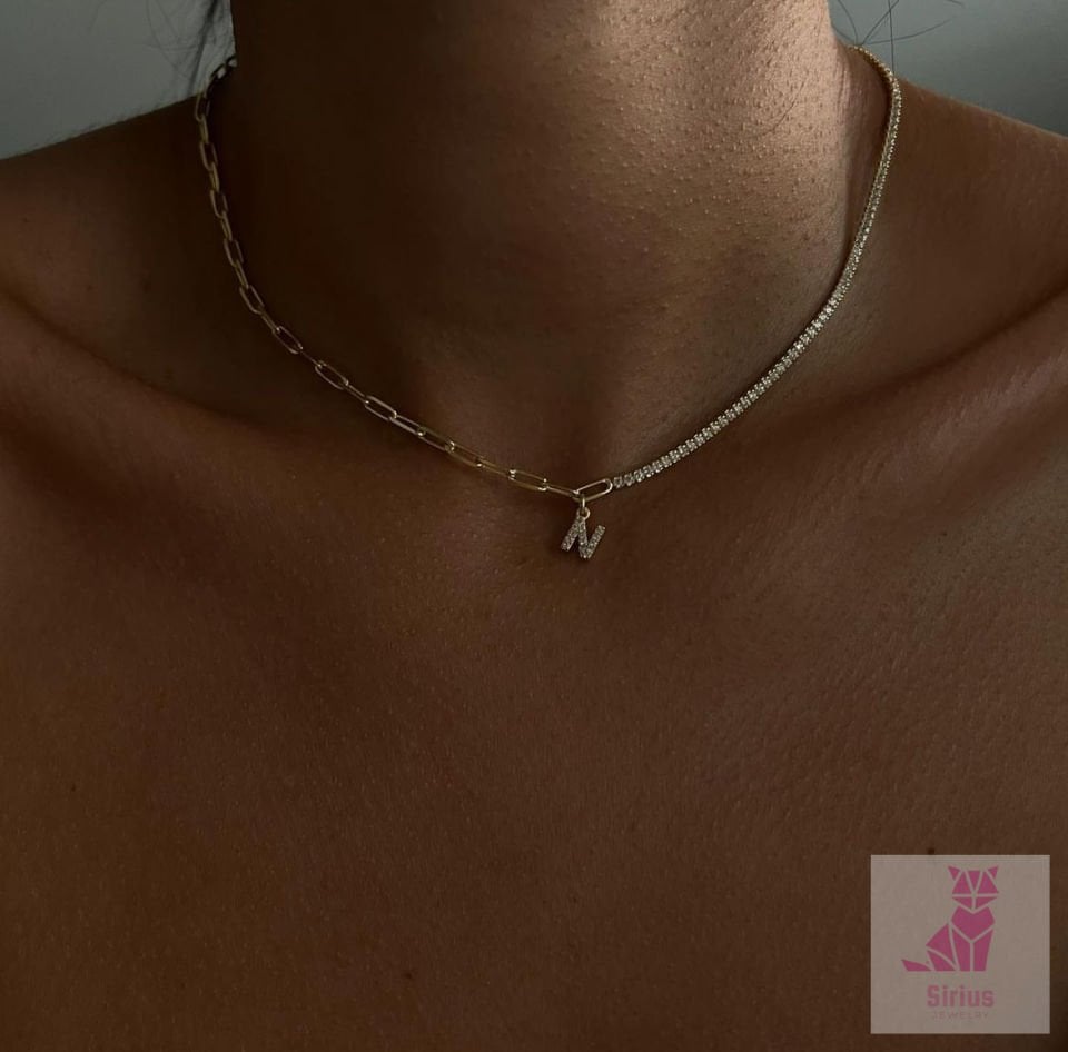 925 Ayar Gümüş Suyolu Harf Tasarımlı Kolye