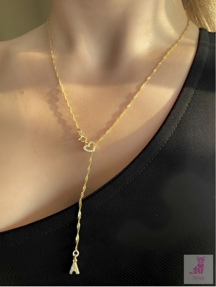 925 Ayar Gümüş Harf Charmlı Kolye