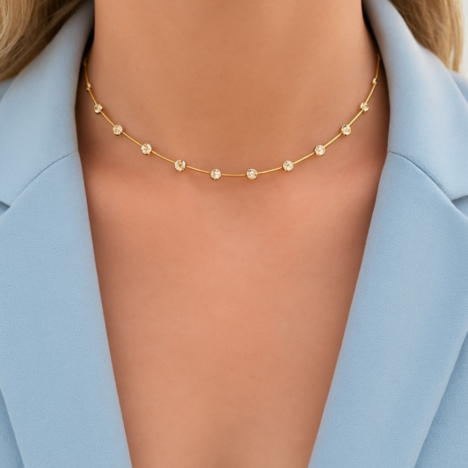 925s | Kemik Taşlı Choker Kolye