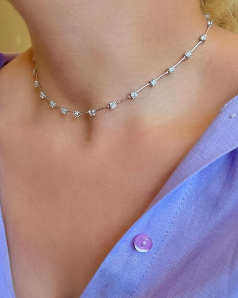 925s | Kemik Taşlı Choker Kolye