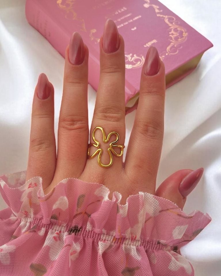 316L Çelik Flower Yüzük