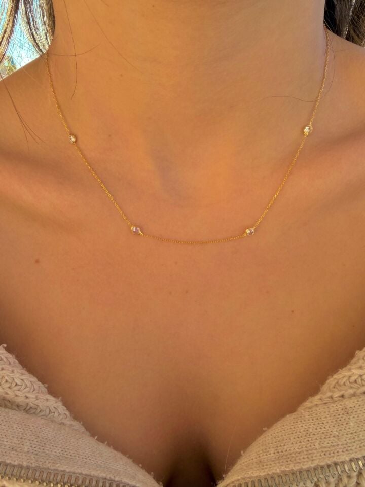 925 Gümüş | Zirkon Taşlı Kolye