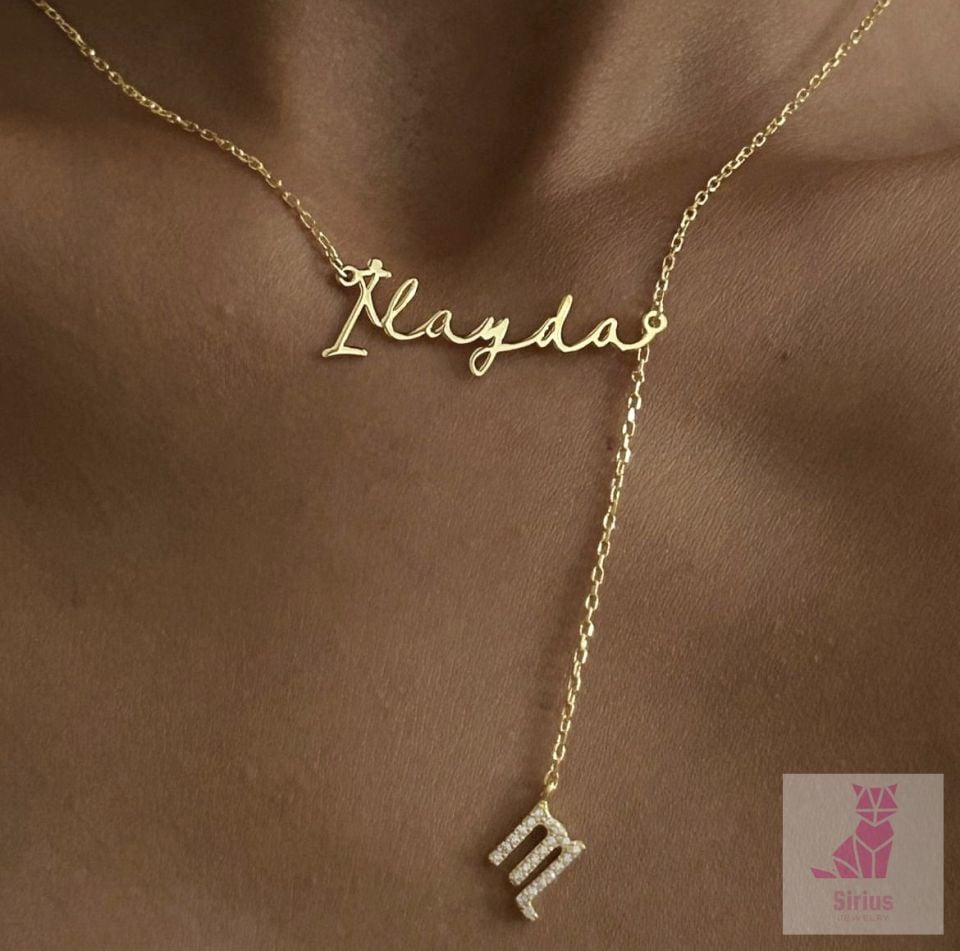 925 Ayar Gümüş İsimli Burç Kolyesi