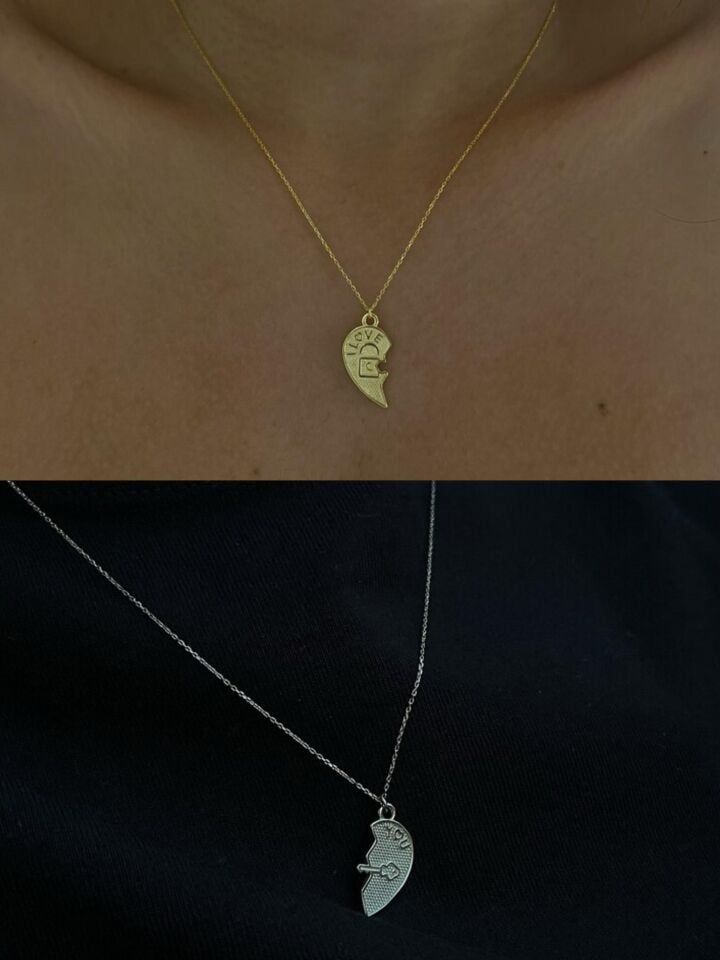 ''Love You'' Çift Kolyesi | 925 Ayara Gümüş