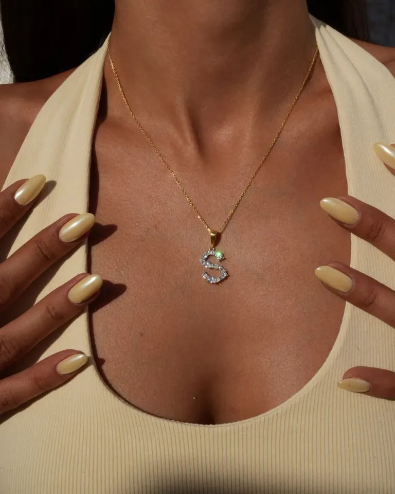 925s | Zirkon Taşlı Harf Kolye