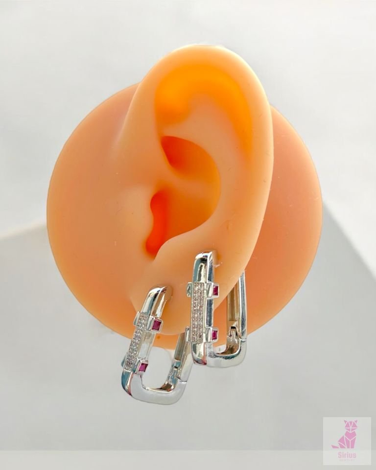 316L Çelik Dikdörtgen Küpe