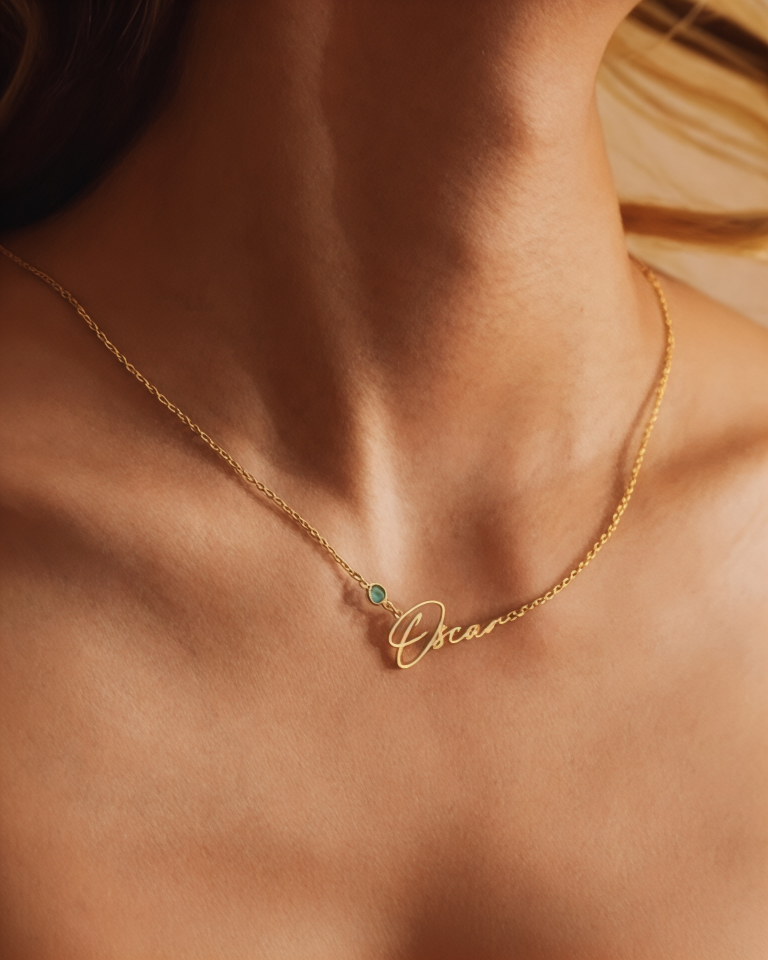 925 Gümüş | İstediğini Yazdır Doğum Taşlı Kolye