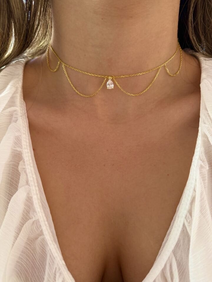 925 Gümüş | Şelale Işıltısı Kolye