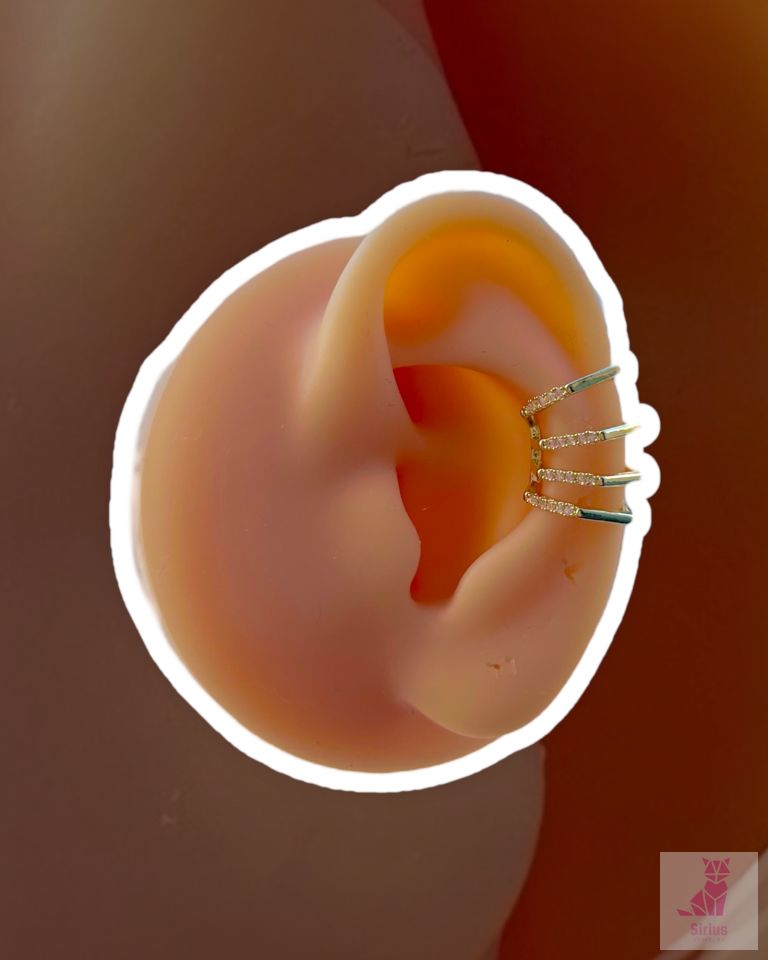 316L Çelik Petek Earcuff Küpe