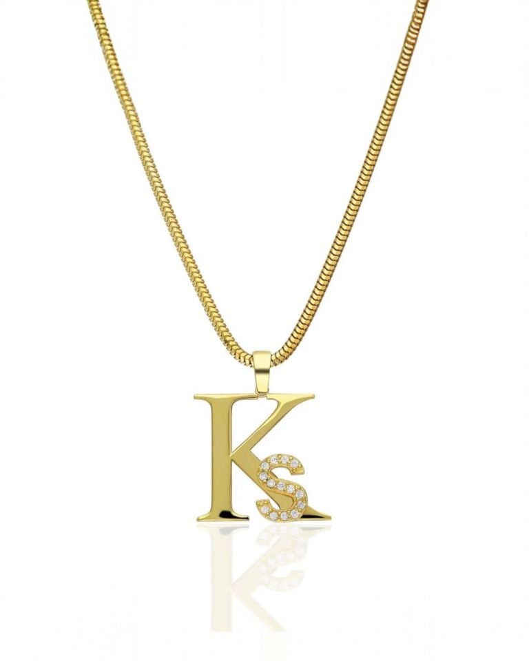 925 Gümüş | 2 Harfli Mini Taşlı İsimli Kolye