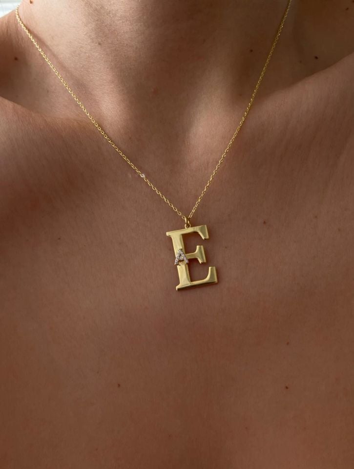 925 Ayar Gümüş 2 Li Harf Kolye