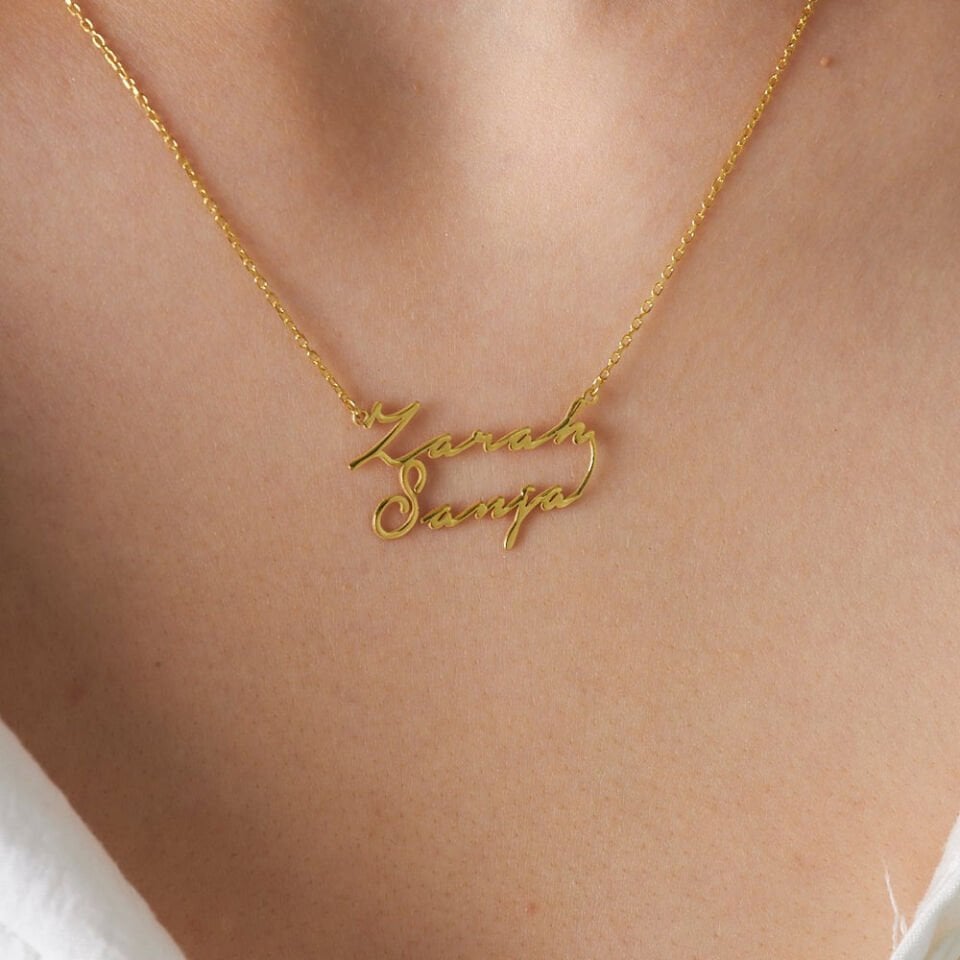 925 Gümüş | 2 İsimli Kolye