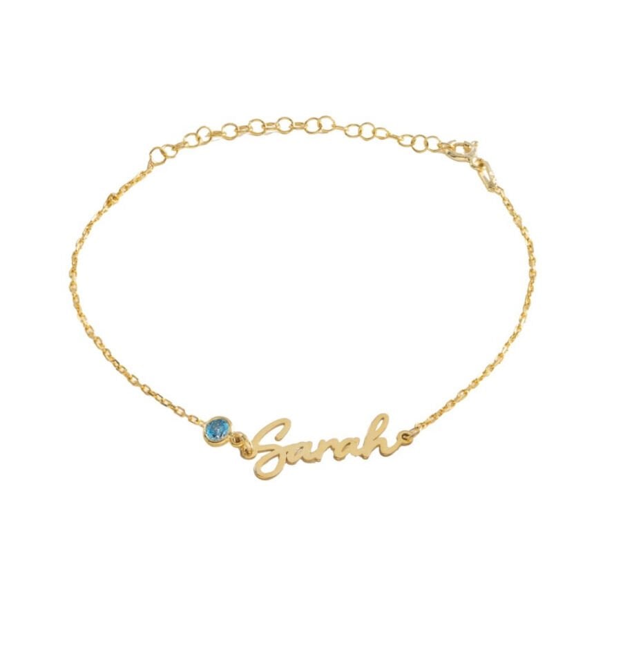 925 Gümüş | İsmini Yazdır Doğum Taşını Seç Bileklik