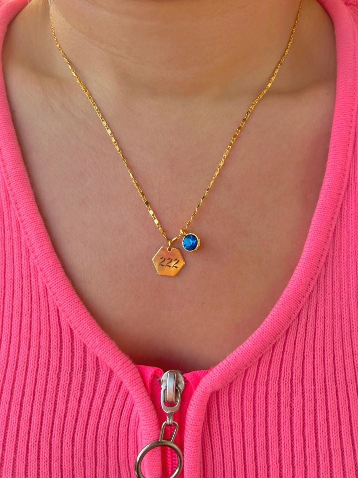 Altın Kaplama Melek Sayısı Kolye 222