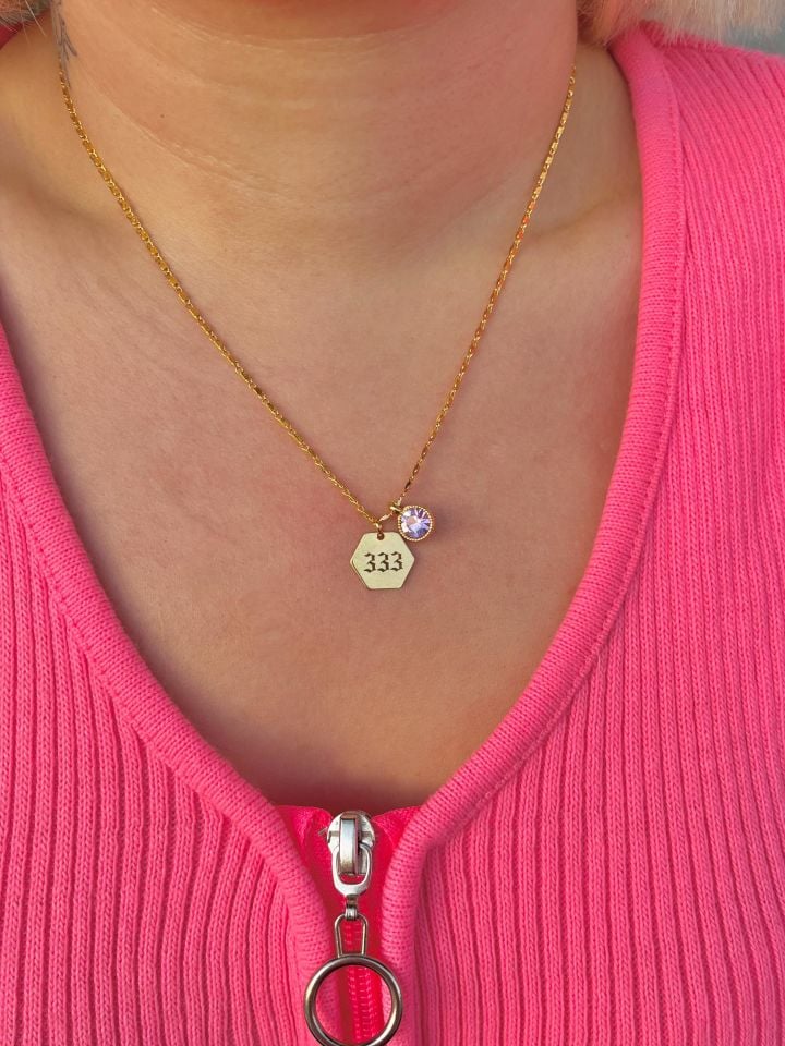 Altın Kaplama Melek Sayısı Kolye 333