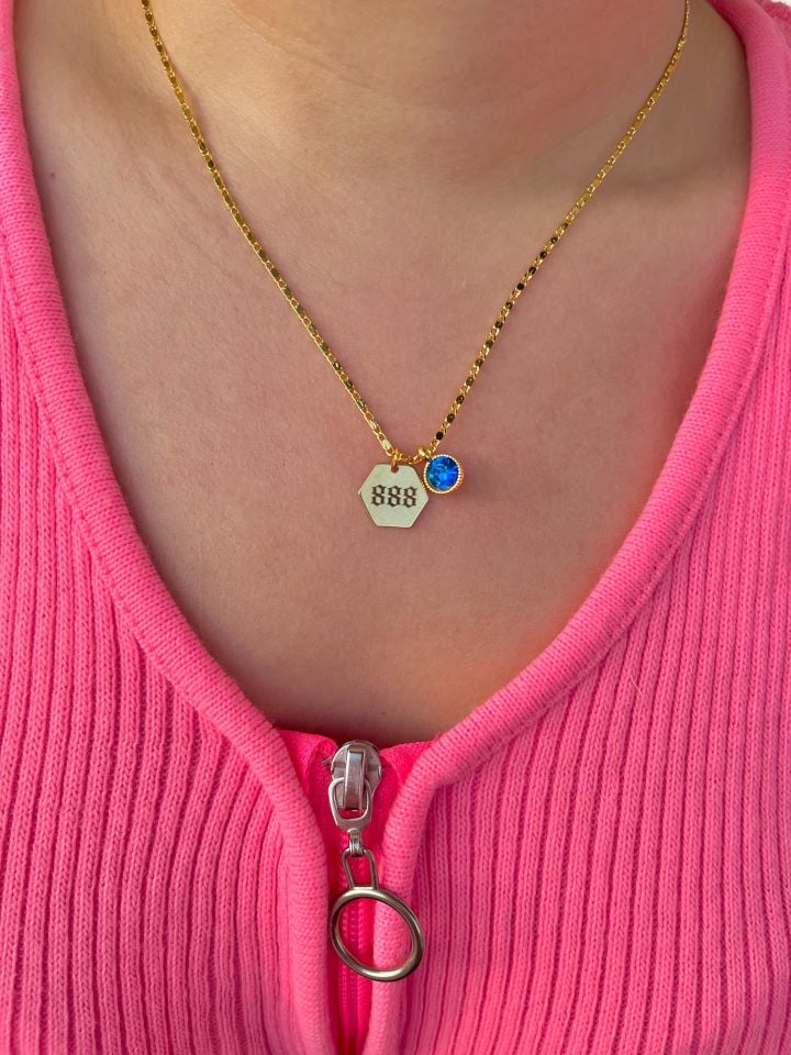 Altın Kaplama Melek Sayısı Kolye 888