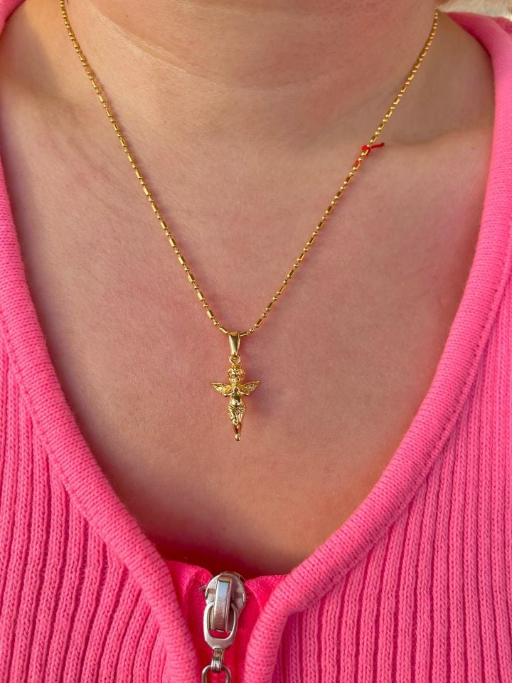 Altın Kaplama Şans Meleği Kolye