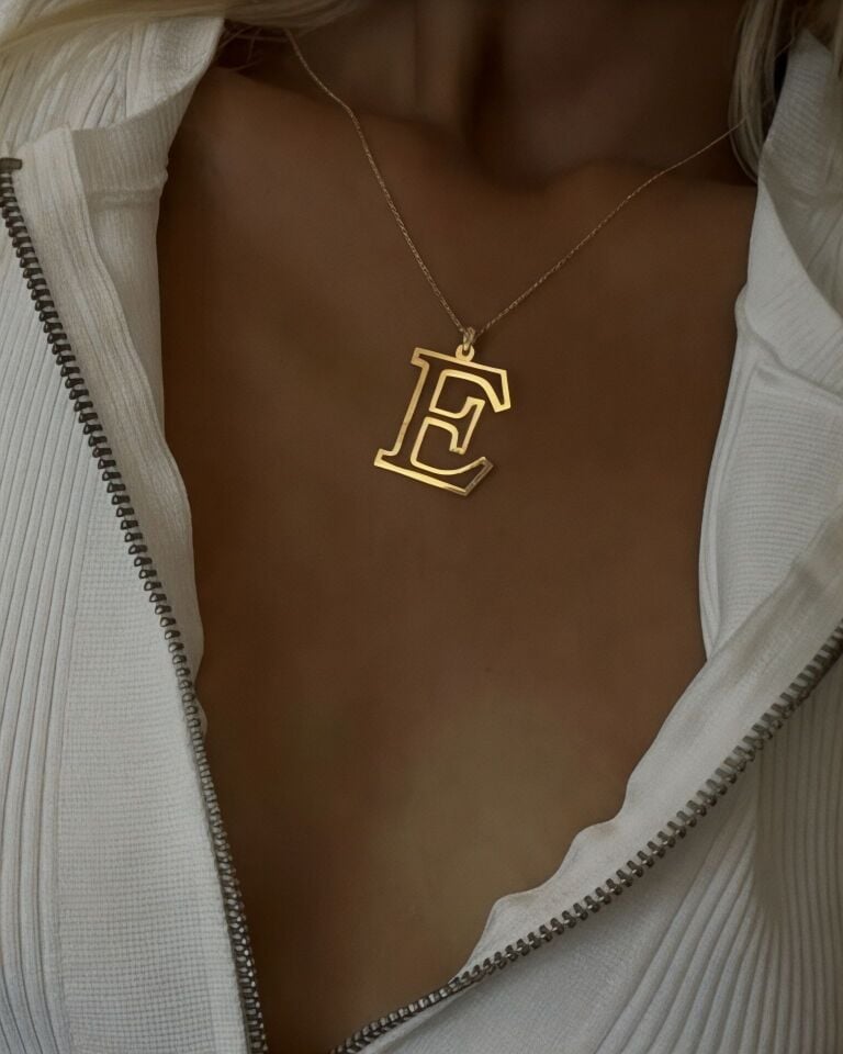 925 Gümüş | XL Harfini Seç Kolye